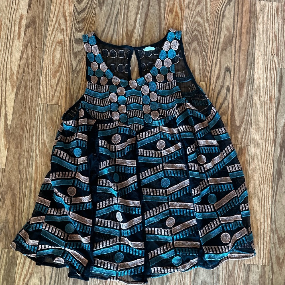 Anthropologie Patterned Babydoll Top